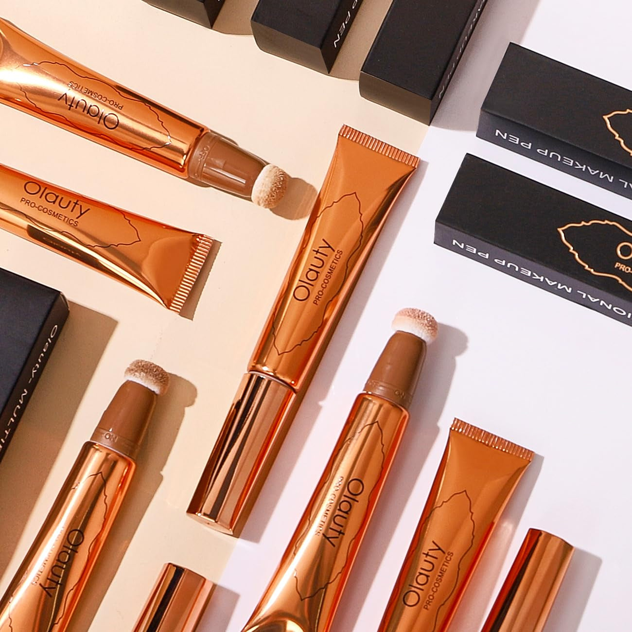 Multi-Function Makeup Pen Highlights and Contouring Pen Matte Dark Brown Concealer Brightening Face Foundation (02# Natural Colors, 28G)