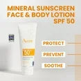 Avene Mineral Sunscreen SPF 50 Face and Body Lotion - Broad Spectrum SPF & Antioxidants - Face & Body Sunscreen, 4.2 fl oz