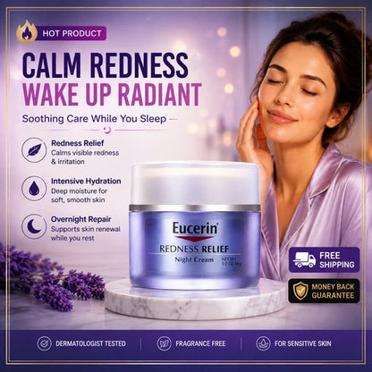 Eucerin Redness Relief Night Cream 1.7 oz Sensitive Skin Moisturizer