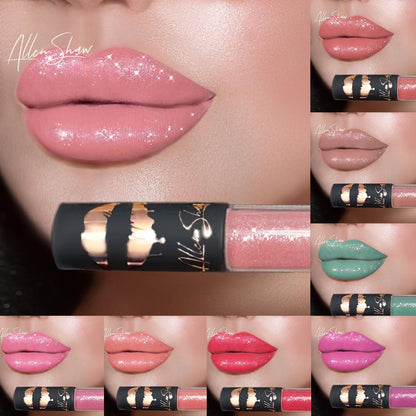 Lip Makeup Set, Lipstick, Lip Gloss, Lip Glaze, Shiny Matte, Waterproof, Non-Stick Cup (9, 26G)