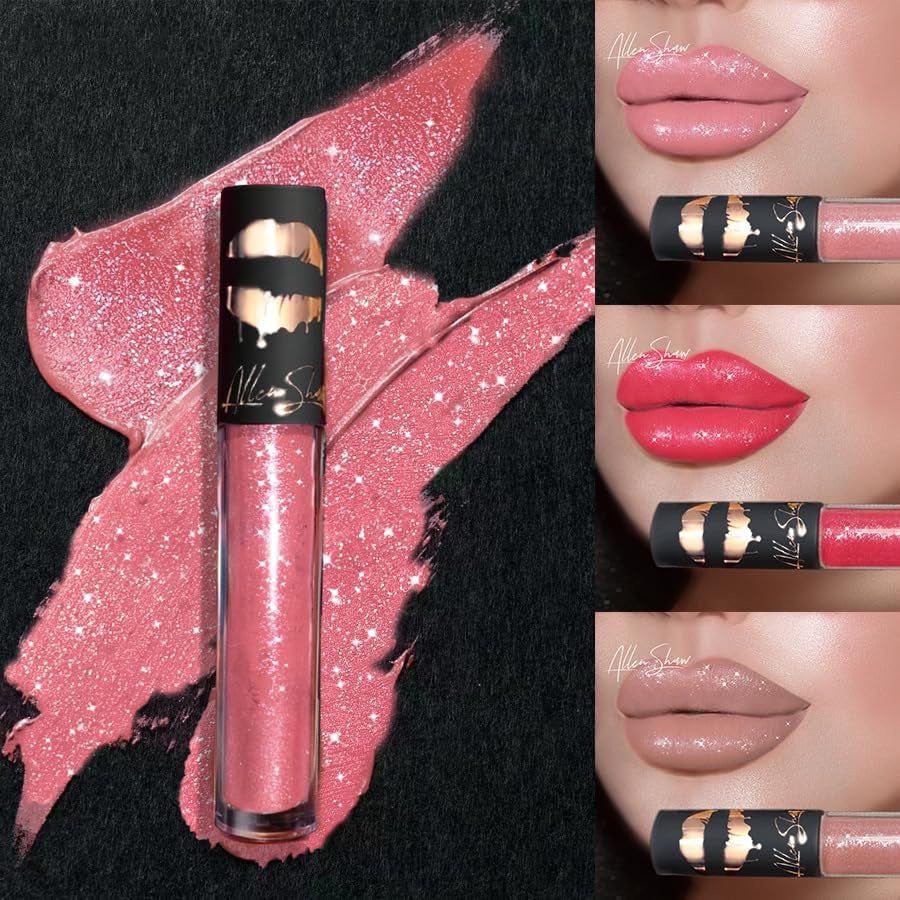 Lip Makeup Set, Lipstick, Lip Gloss, Lip Glaze, Shiny Matte, Waterproof, Non-Stick Cup (9, 26G)