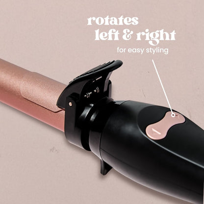 BEACHWAVER Co. B1 Rotating Curling Iron Midnight Rose Even Heat Distribution 1"