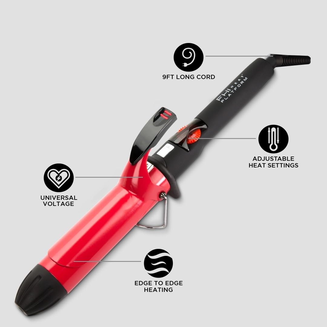 FHI Heat Bounce Curling Iron - Red - 1"