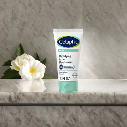 Cetaphil Face Moisturizer, Gentle Clear Mattifying Acne Moisturizer with 0.5% Salicylic Acid, Hydrates and Treats Sensitive Acne Prone Skin, Skin Care for Sensitive Skin, 3Oz