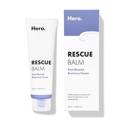 Hero Cosmetics Rescue Balm Post-Blemish Recovery Cream - Intensive Nourishing and Calming for Dry, Red-Looking Skin After a Blemish - Dermatologist Tested (50 ml, 1.69 fl. oz)
