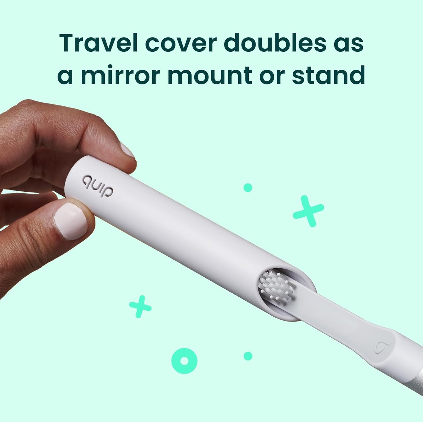 quip Sonic Electric Metal Toothbrush Travel Case/Mount Water-Resistant Slate