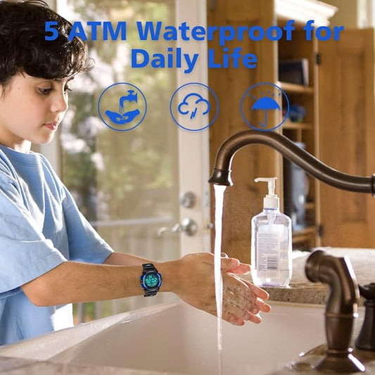 Kids Digital Sport Watch – Waterproof LED Chronograph Watch for Boys (3–15 Years)