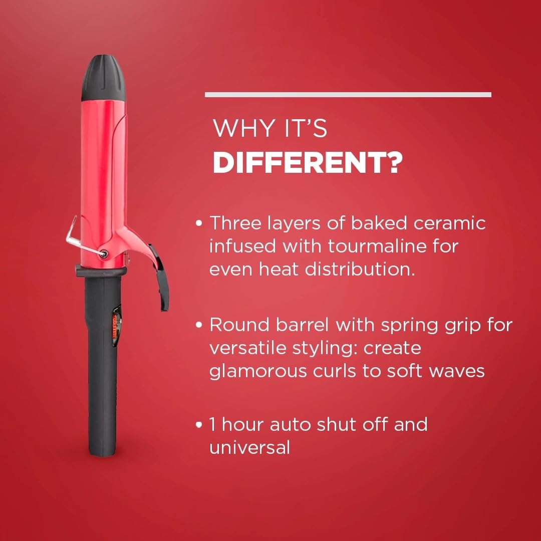 FHI Heat Bounce Curling Iron - Red - 1"