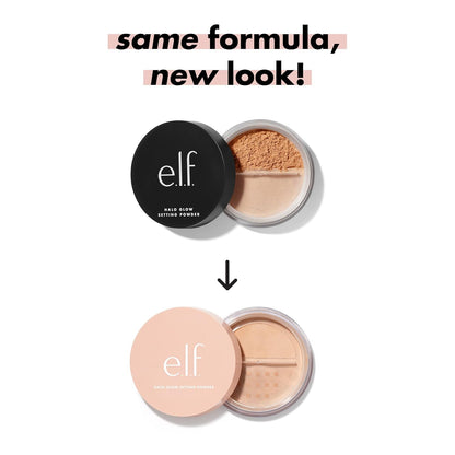 E.L.F. Halo Glow Soft Focus Setting Powder, Silky Setting Powder for Creating Soft Glow without Shine, Smooths Pores & Lines, Light