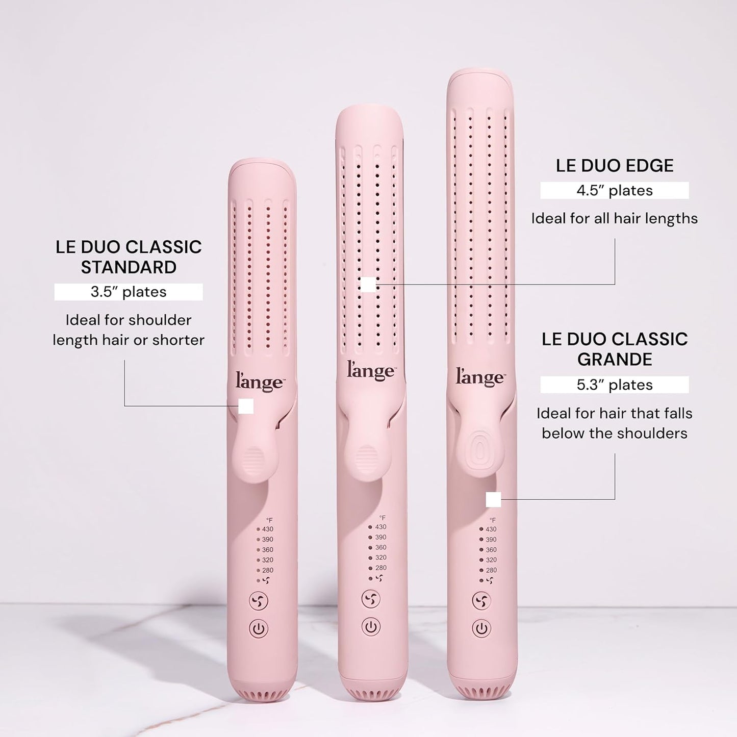 L'ANGE HAIR Le Duo Grande 360° Airflow Straightener - Blush