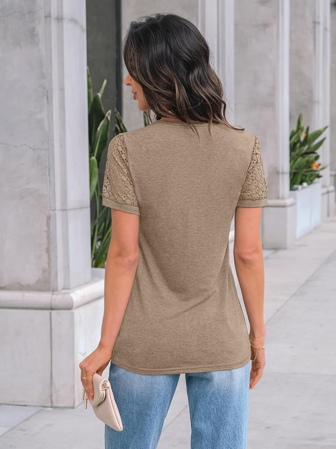 AUTOMET Women'S Short Sleeve Shirts Dressy Lace Summer Tops 2025 Spring Trendy Casual T-Shirts Cute Work Outfits Blouses