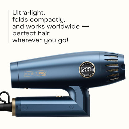 InfinitiPRO by Conair DigitilAIRE Folding Handle Hair Dryer - Blue - 1875