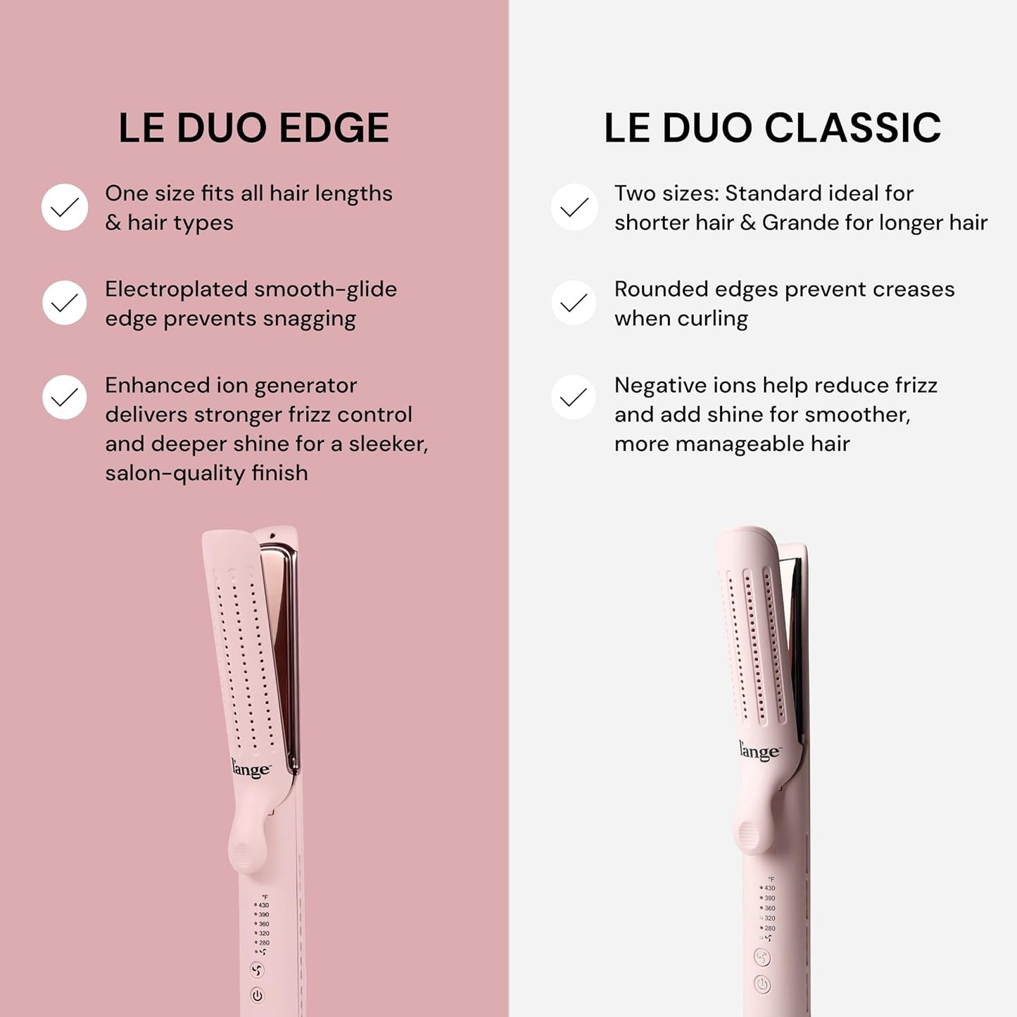 L'ANGE HAIR Le Duo Grande 360° Airflow Straightener - Blush