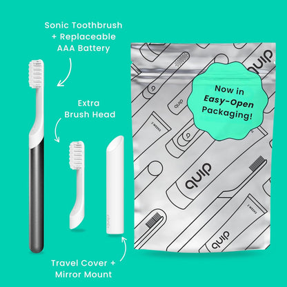 quip Sonic Electric Metal Toothbrush Travel Case/Mount Water-Resistant Slate