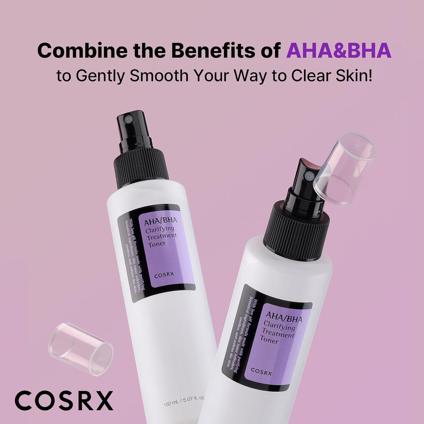 COSRX AHA/BHA Treatment Toner 5.07 fl.oz/ 150ml, Facial Exfoliating Spray for Wh