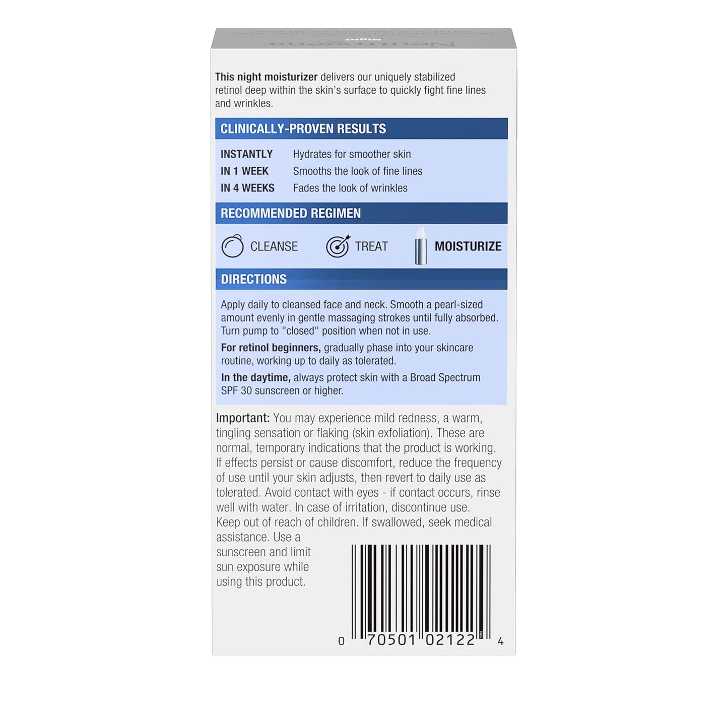 Neutrogena Rapid Wrinkle Repair Retinol Night Moisturizer 1FL OZ (29mL)