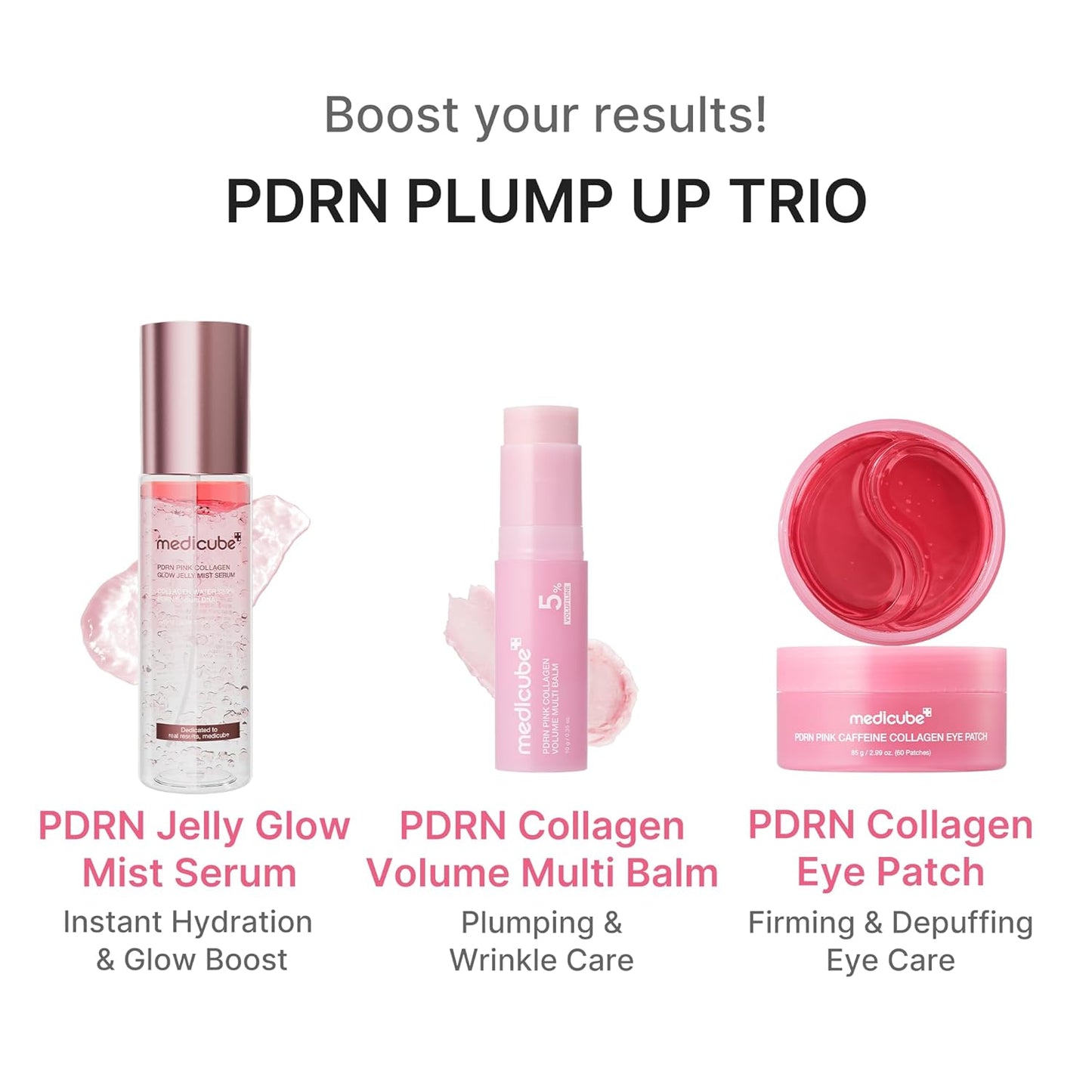 MEDICUBE PDRN Pink Collagen Volume Multi Balm Stick for Hydration, Firmness & Glow – 10g