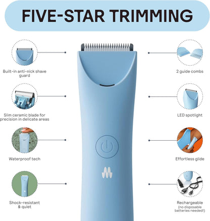 Meridian Slimmer Trimmer, Precision Pubic & Body Hair Trimmer for Women and