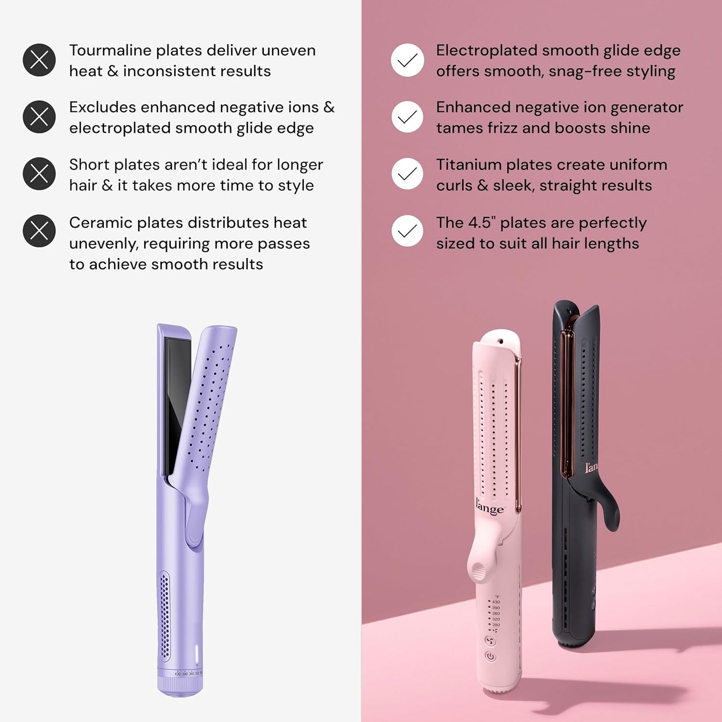 L'ANGE HAIR Le Duo Grande 360° Airflow Straightener - Blush