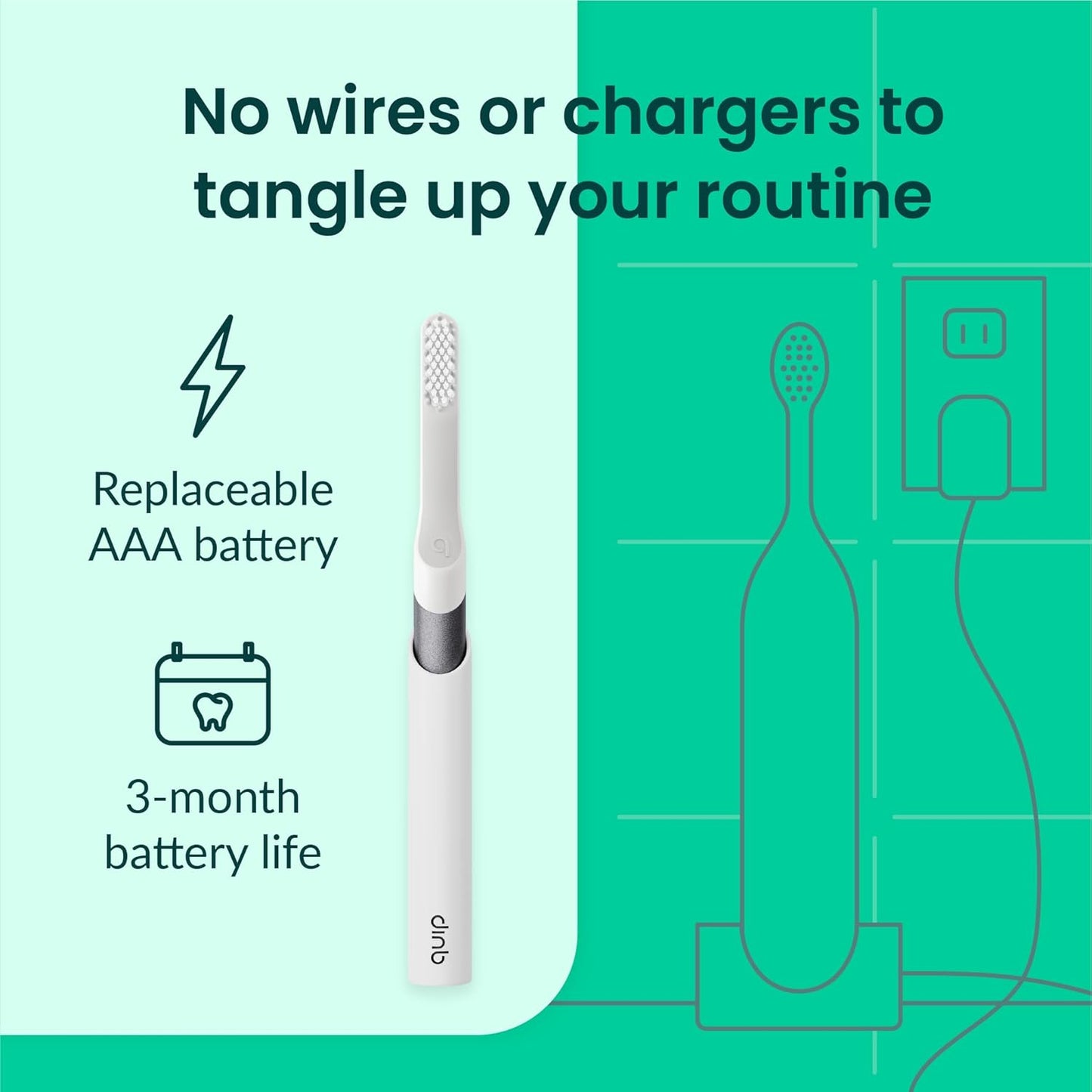 quip Sonic Electric Metal Toothbrush Travel Case/Mount Water-Resistant Slate