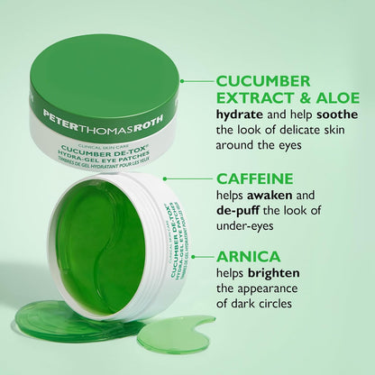 Peter Thomas Roth Cucumber De-Tox Hydra-Gel Eye Patches 60 Cts New in Box