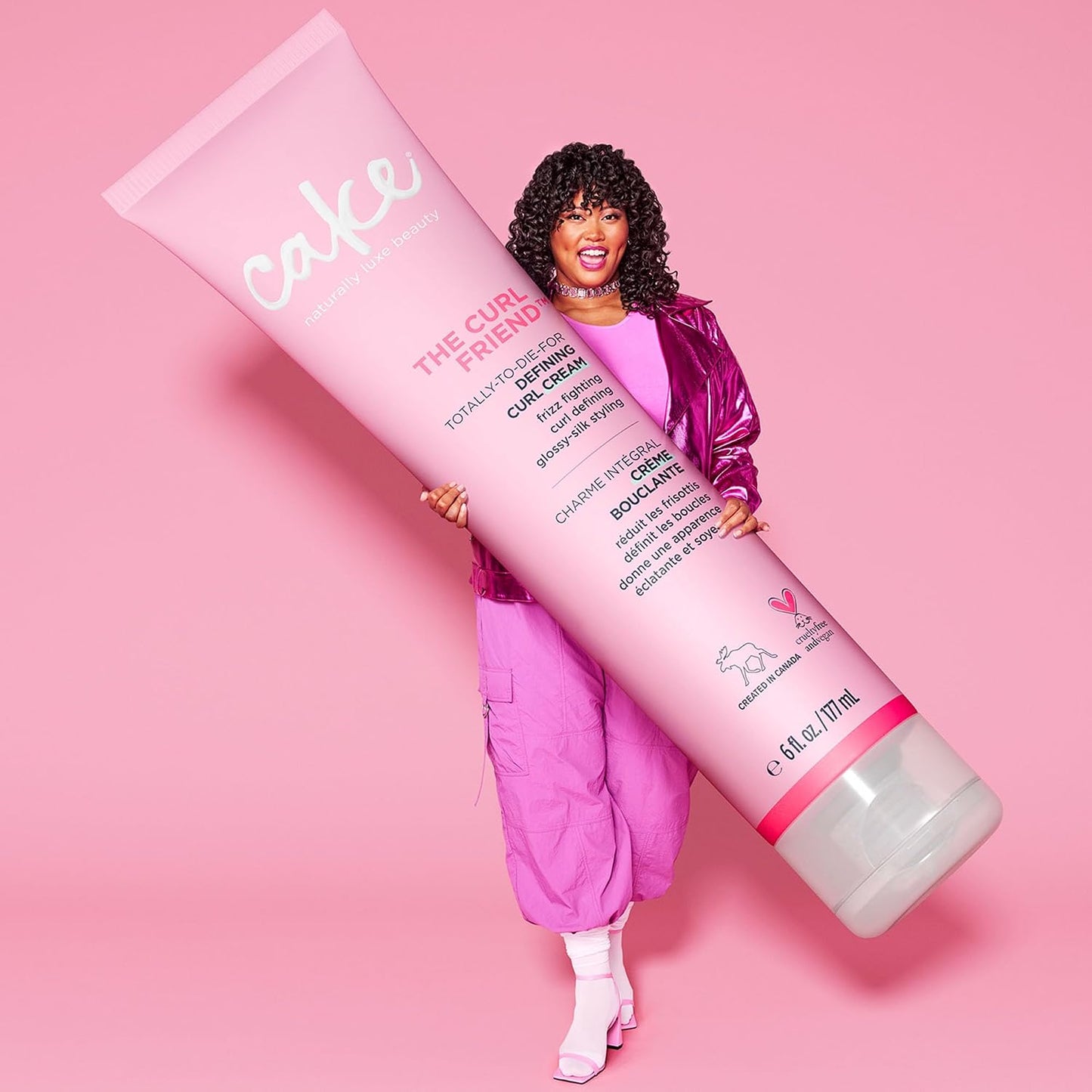 Cake Beauty Curl Defining Cream, The Curl Friend - Moisturizes and Defines Curls – For Frizz Control & Detangling - Avocado Oil, Soybean Oil & Shea Butter – For Curly Hair- 6 Fl Oz / 177 mL | Moisturizes