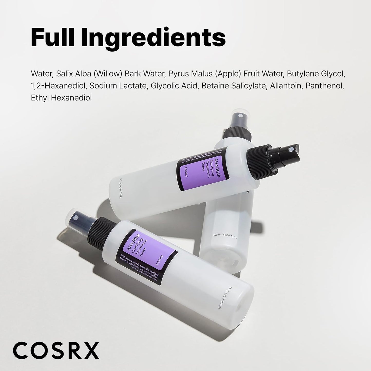 COSRX AHA/BHA Treatment Toner 5.07 fl.oz/ 150ml, Facial Exfoliating Spray for Wh