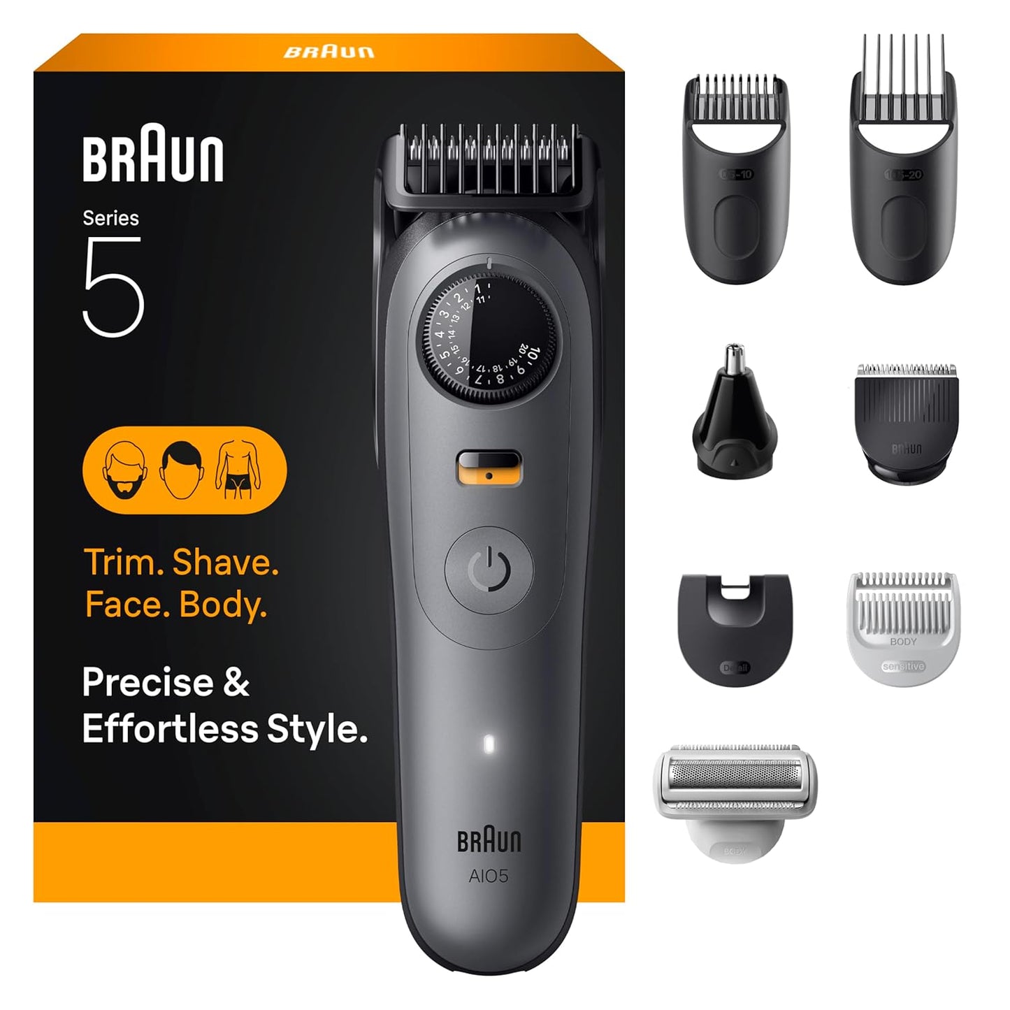Braun All-In-One Series 5 Trimmer Kit for Beard, Face, Hair and Body