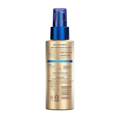 Vaseline Radiant X Replenishing and Hydrating Body Oil with 1% Lipids, Jojoba Oil, Coconut Oil, & Vitamin E 3.7 Oz