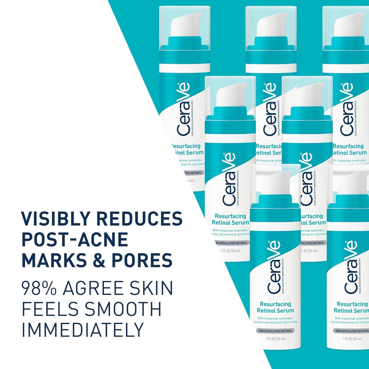 CeraVe Resurfacing Retinol Serum For Post Acne Marks 1 oz / 30 ml