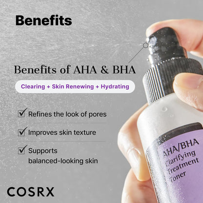COSRX AHA/BHA Treatment Toner 5.07 fl.oz/ 150ml, Facial Exfoliating Spray for Wh