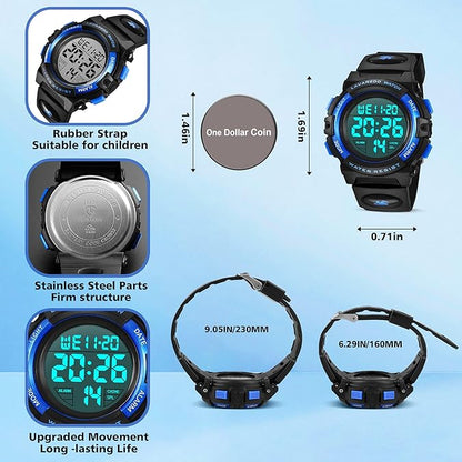 Kids Digital Sport Watch – Waterproof LED Chronograph Watch for Boys (3–15 Years)