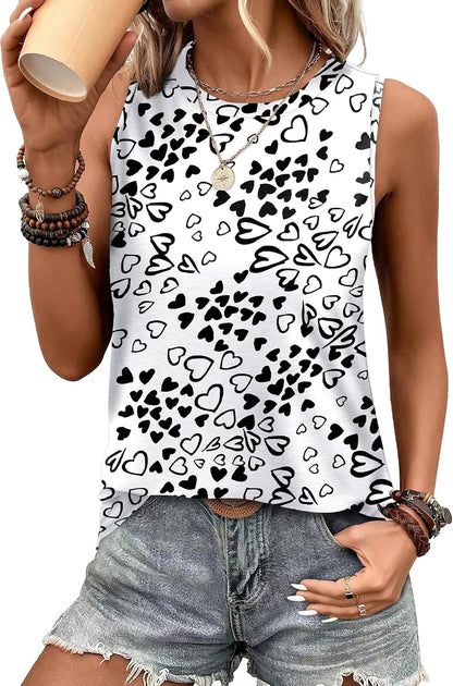 SAMPEEL Womens Tank Tops Eyelet Loose Casual Summer Tops Crew Neck Basic Sleeveless Shirts Trendy 2025