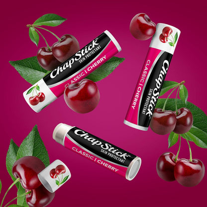 Chapstick Classic Cherry Lip Balm Tubes for Lip Care - 0.15 Oz (Pack of 3)
