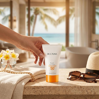 DR. C. TUNA Sun Face Cream SPF 50+ Hyaluronic Acid Vitamin E 50ml