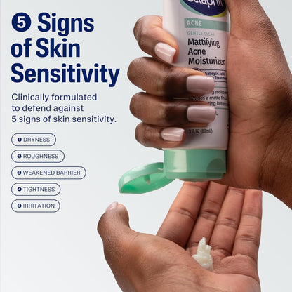 Cetaphil Face Moisturizer, Gentle Clear Mattifying Acne Moisturizer with 0.5% Salicylic Acid, Hydrates and Treats Sensitive Acne Prone Skin, Skin Care for Sensitive Skin, 3Oz