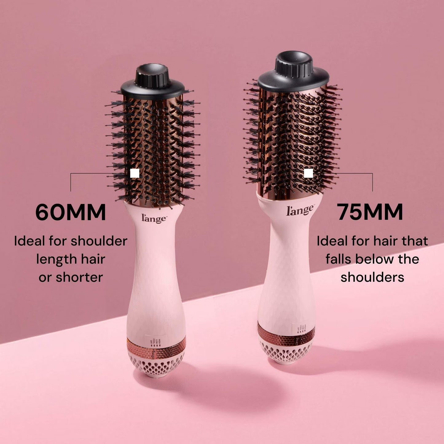 L'ange Hair Le Volume 60MM 2-in-1 Titanium Brush Hair Dryer - Blush