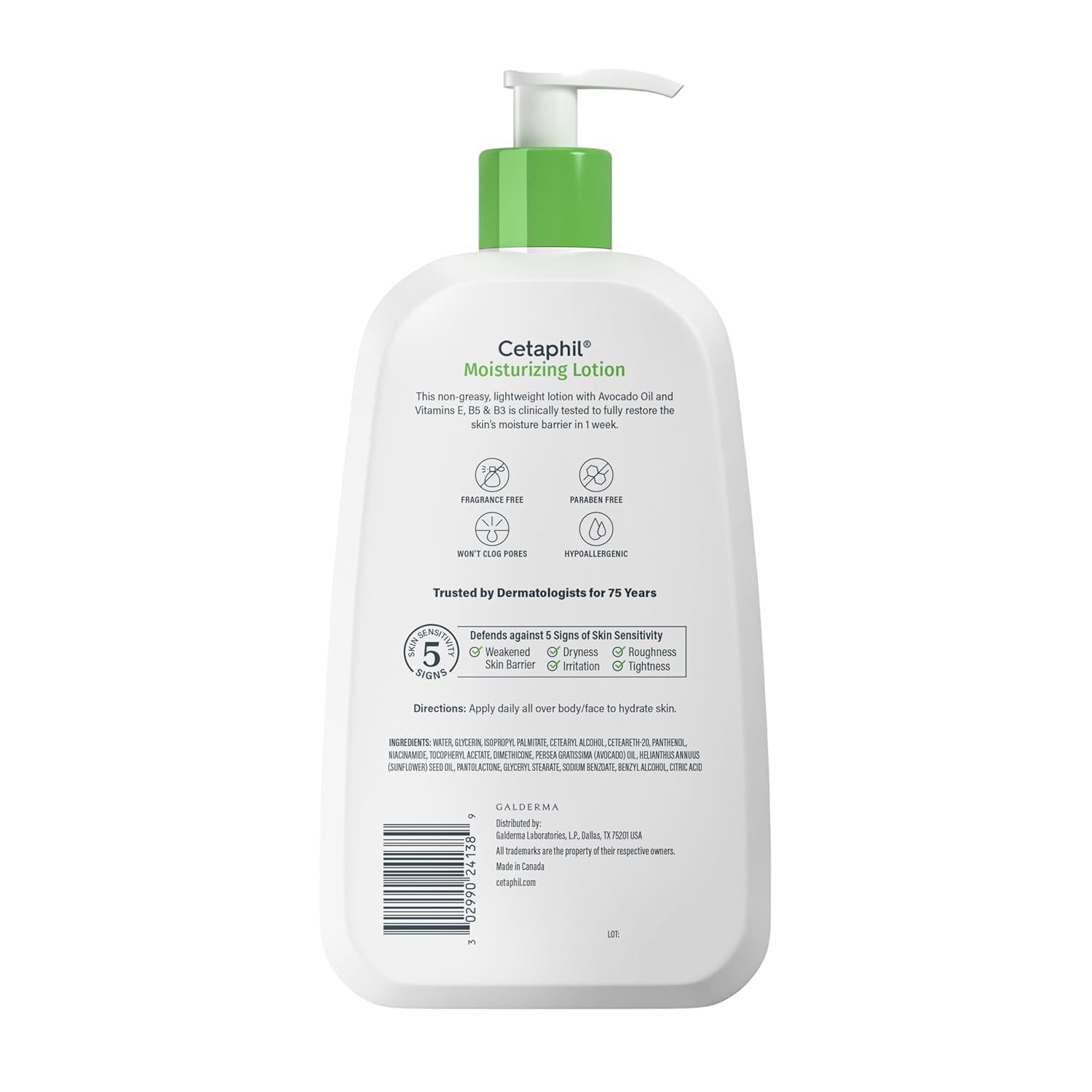 Cetaphil Face & Body Moisturizer, Hydrating Moisturizing Lotion for All Skin Types, Suitable for Sensitive Skin, NEW 20 Oz, Fragrance Free, Hypoallergenic, Non-Comedogenic