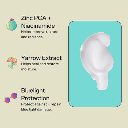 Bubble Skincare Level up Balancing Face Moisturizer - Hydrating Gel Moisturizer Formulated with Zinc PCA + Niacinamide for Improved Texture & Radiance - Skin Care for Oily or Combination Skin (50Ml)