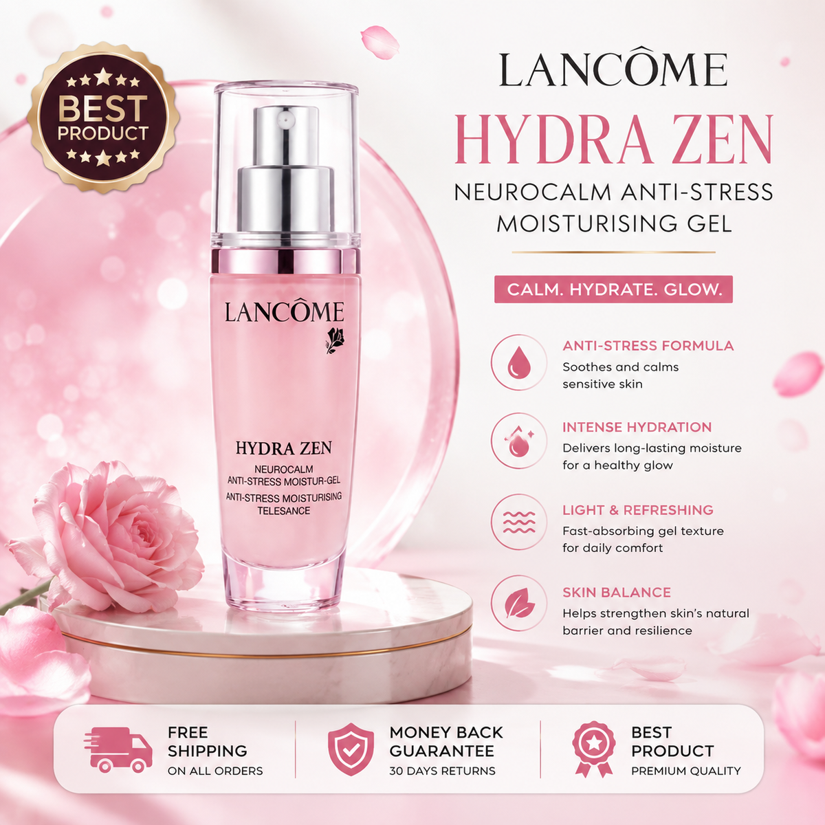 Lancôme Hydra Zen Anti-Stress Moisturising Gel Essence – Refreshing Hydrating Face Care