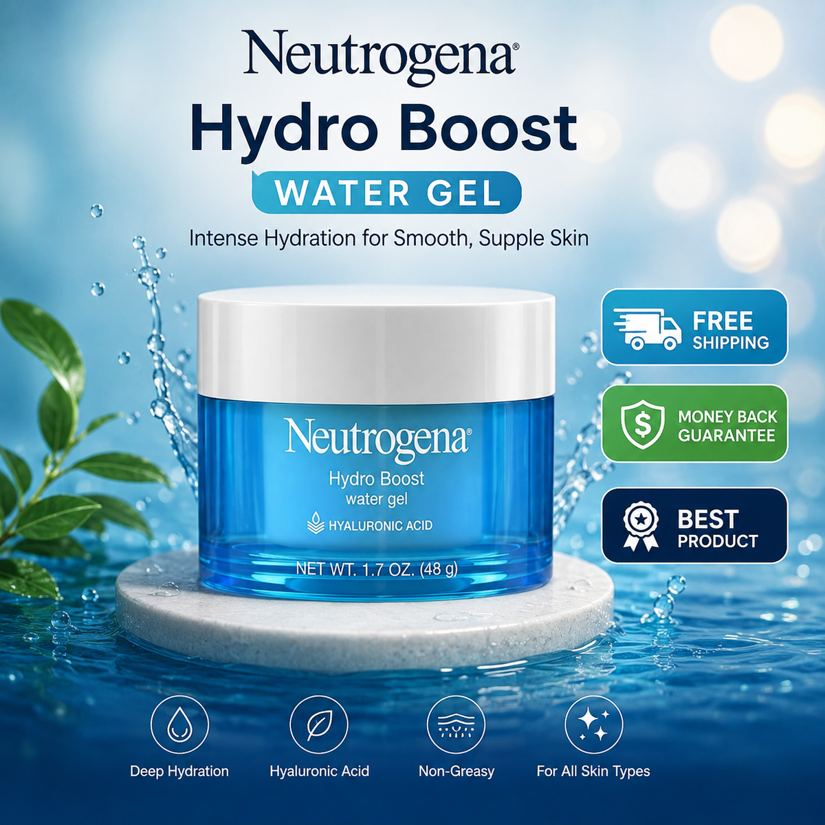 Hydro Boost Hyaluronic Acid Hydrating Water Gel - 1.7oz
