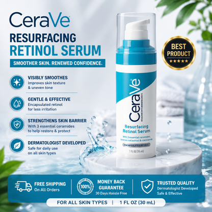 CeraVe Resurfacing Retinol Serum for Smoother Looking Skin 1 oz