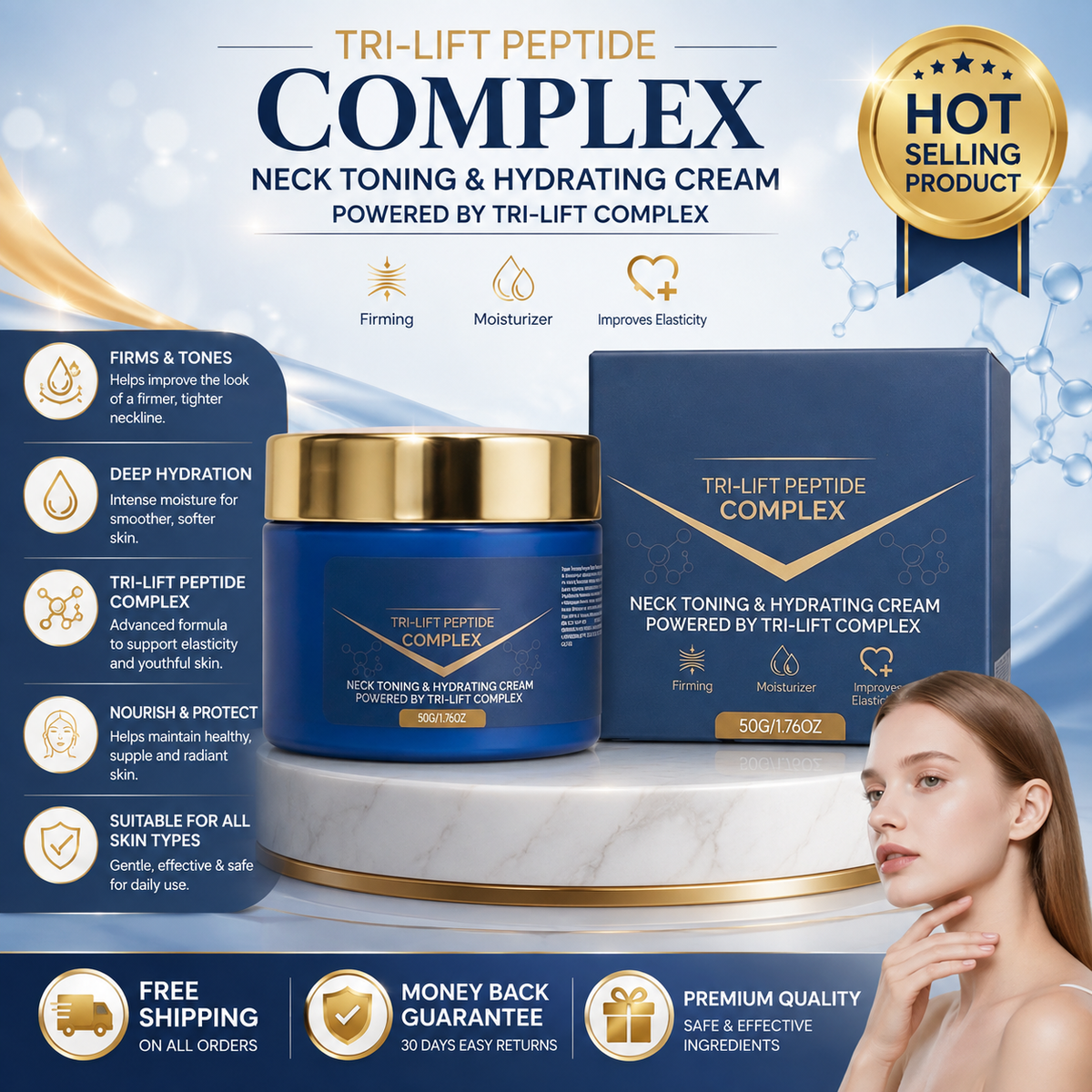 Peptide Cream – Anti-Aging Firming & Lifting Moisturizer 1.76oz