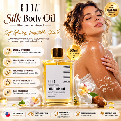 GODA Silk Body Oil with Jojoba, Argan & Almond Oils 50ml