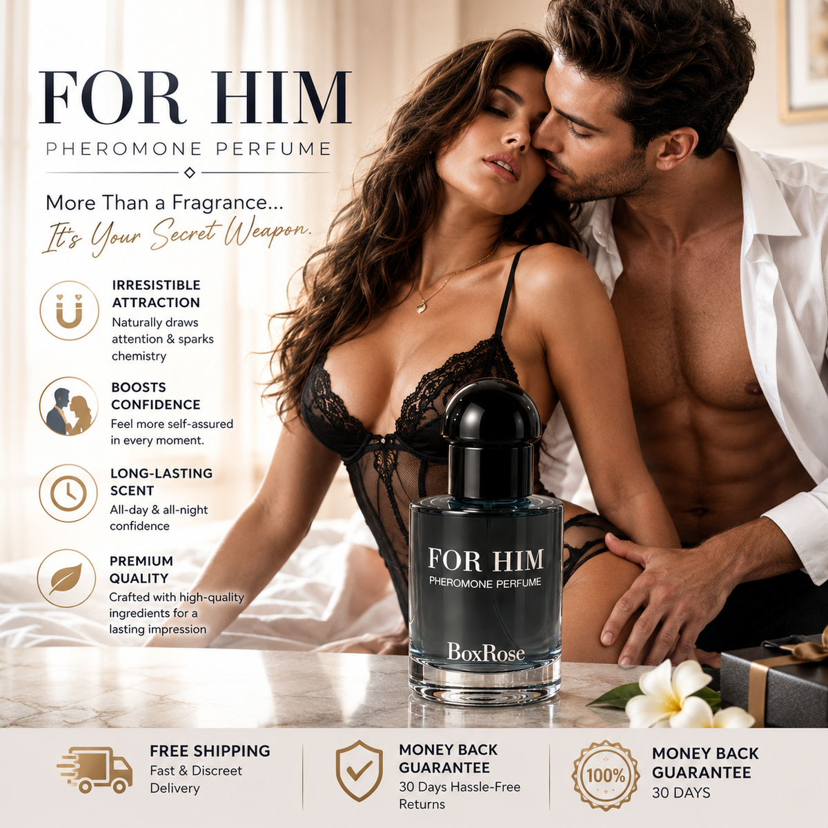 BoxRose For Him Long-Lasting Pheromone Perfume for Men 30ml