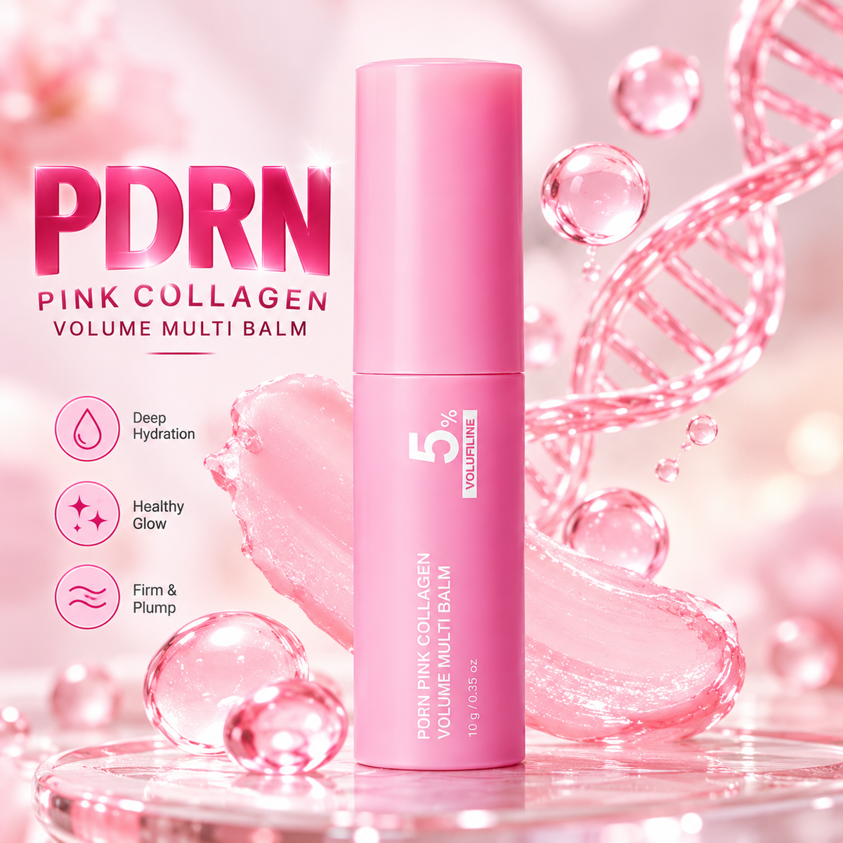 Korean PDRN collagen moisturizing balm stick with cherry scent