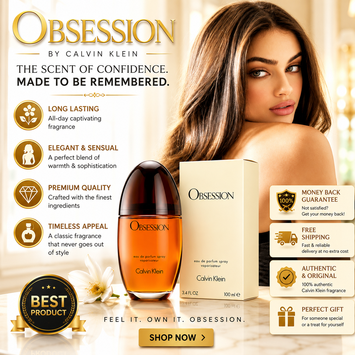 Obsession Calvin Klein Women’s EDP – Warm & Sensual Fragrance