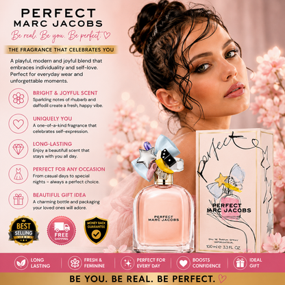 Perfect by Marc Jacobs EDP Spray – Feminine Designer Fragrance for Women, 3.3 oz