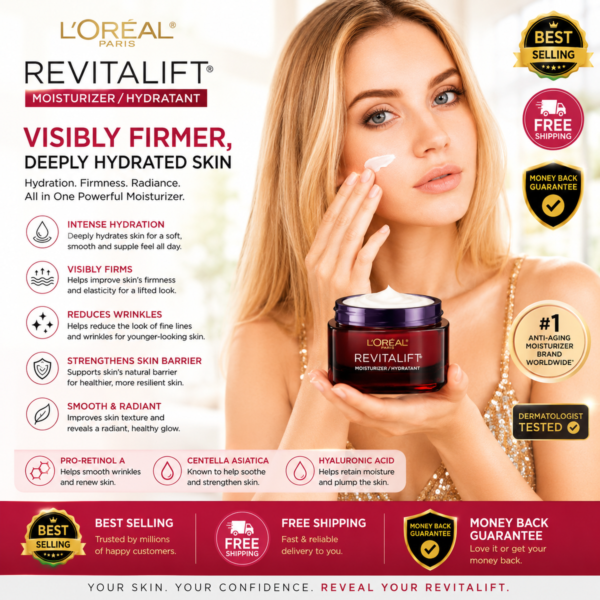 Revitalift Triple Power Brightening Facial Moisturizer with SPF 30 0.5 oz