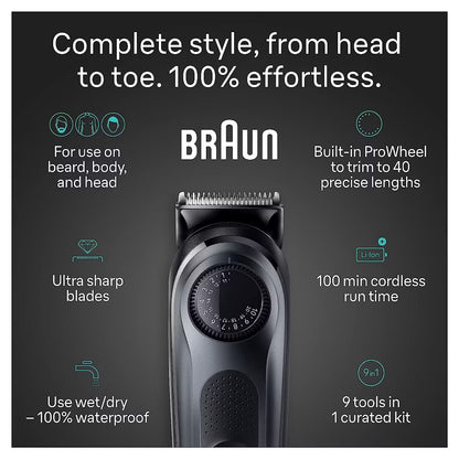 Braun All-in-One Series 5 AiO5490 Rechargeable 9-in-1 Body Beard & Hair Trimmer